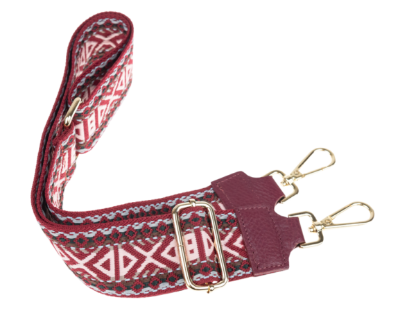 NovaKabelka.cz Látkový přídavný popruh ornamento bordo
