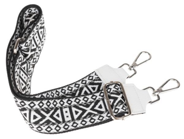NovaKabelka.cz Látkový přídavný popruh ornamento bianca argento