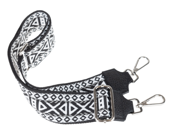 NovaKabelka.cz Látkový přídavný popruh ornamento nero argento