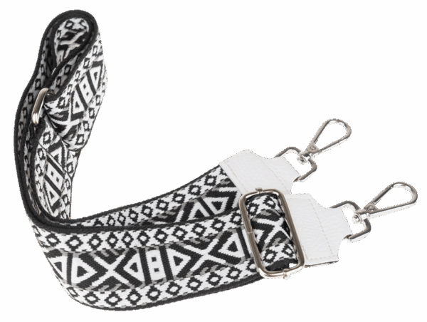 NovaKabelka.cz Látkový přídavný popruh ornamento bianca argento
