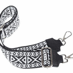 NovaKabelka.cz Látkový přídavný popruh ornamento nero argento