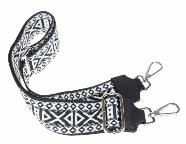 NovaKabelka.cz Látkový přídavný popruh ornamento nero argento
